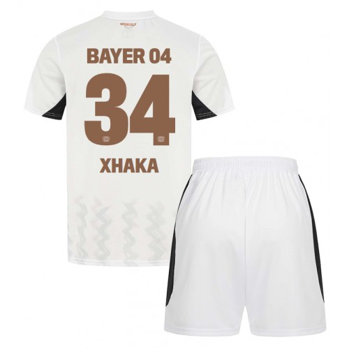 Fotballdrakt Barn Bayer Leverkusen Granit Xhaka #34 Bortedraktsett 2024-25 Kortermet (+ Korte bukser)